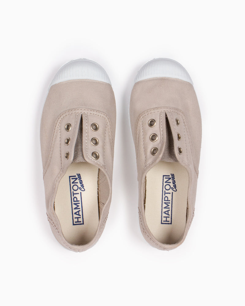 Hampton Canvas Plum Plimsolls in Putty