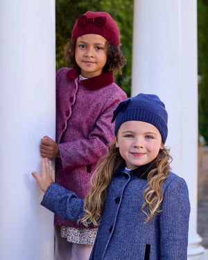 Chelsea Clothing Company Hat Velvet Bow Hat in Navy