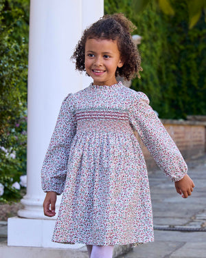 Confiture Dress Edie Berry Floral Smocked Dress