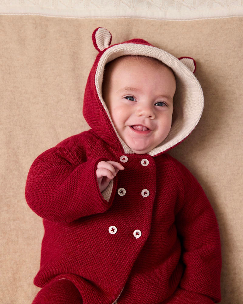 Baby Teddy Coat in Crimson