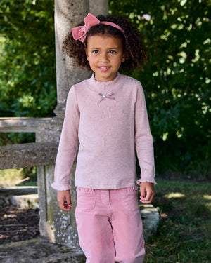 Button & Bow Sparkle Knitted Top