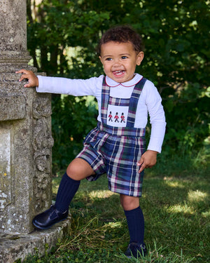 Chelsea Clothing Company Bib Shorts Baby Smocked Bib Short in Marching Band