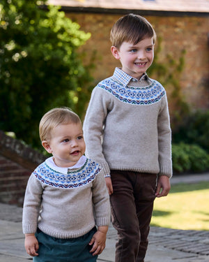 Chelsea Clothing Company sweater Baby Frankie Fairisle sweater in Oatmeal