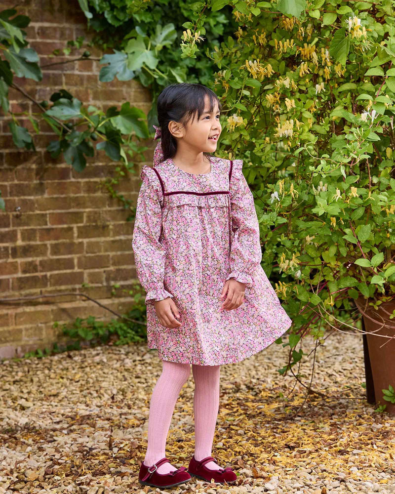Floral Ruffle Dress in Chive