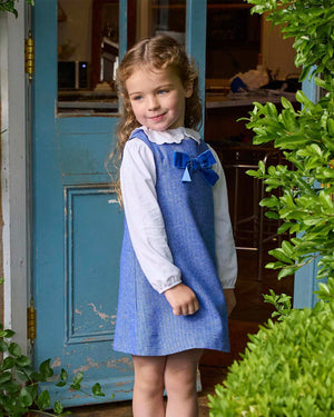 Georgina Bow Dress in Blue