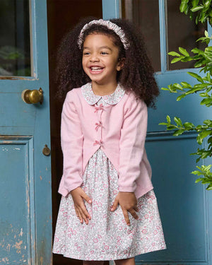 Arabella Floral Smocked Dress in Pink