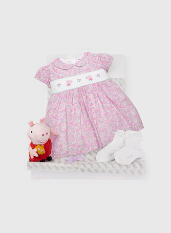 PEPPA PIG x Trotters Gift Set Peppa Smocked Party Dress Gift Set