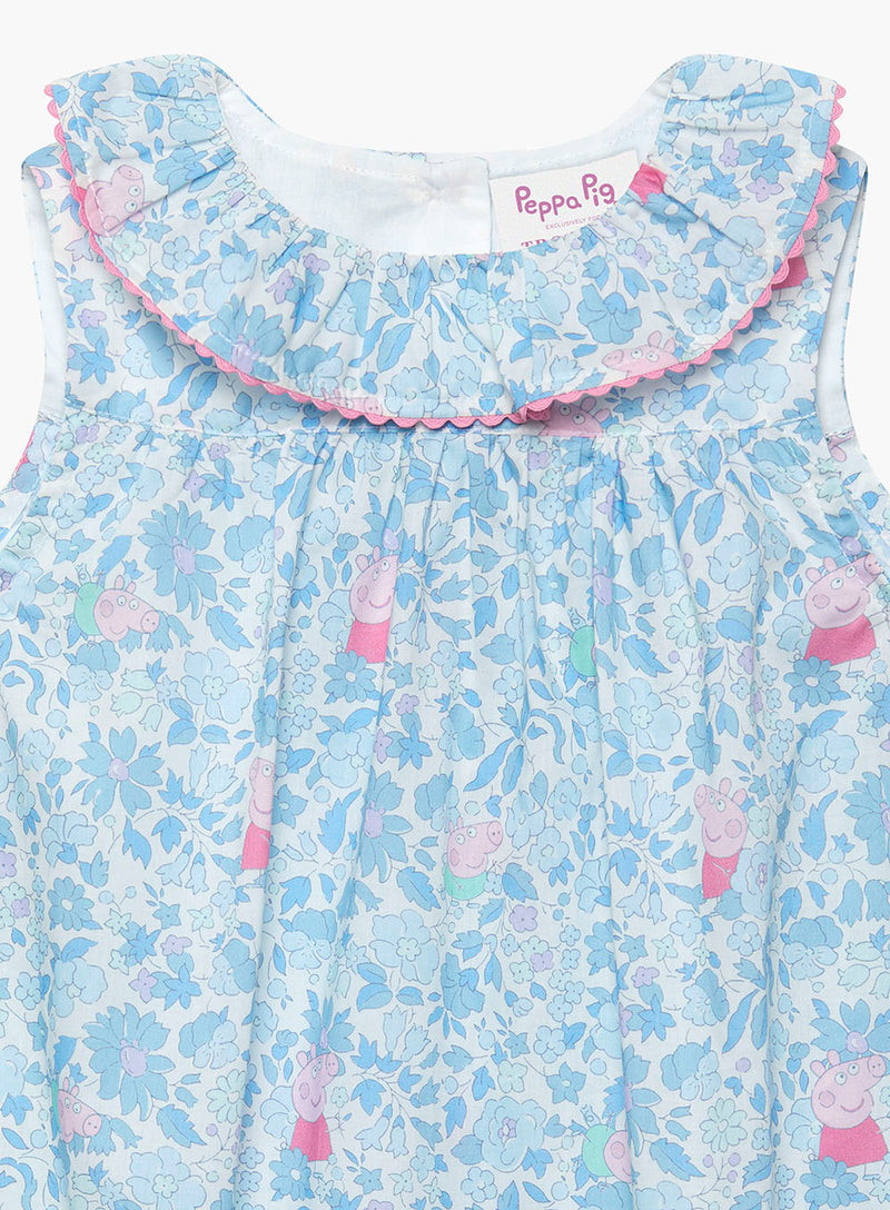 PEPPA PIG x Trotters Romper Baby Willow Romper in Blue Peppa Meadow