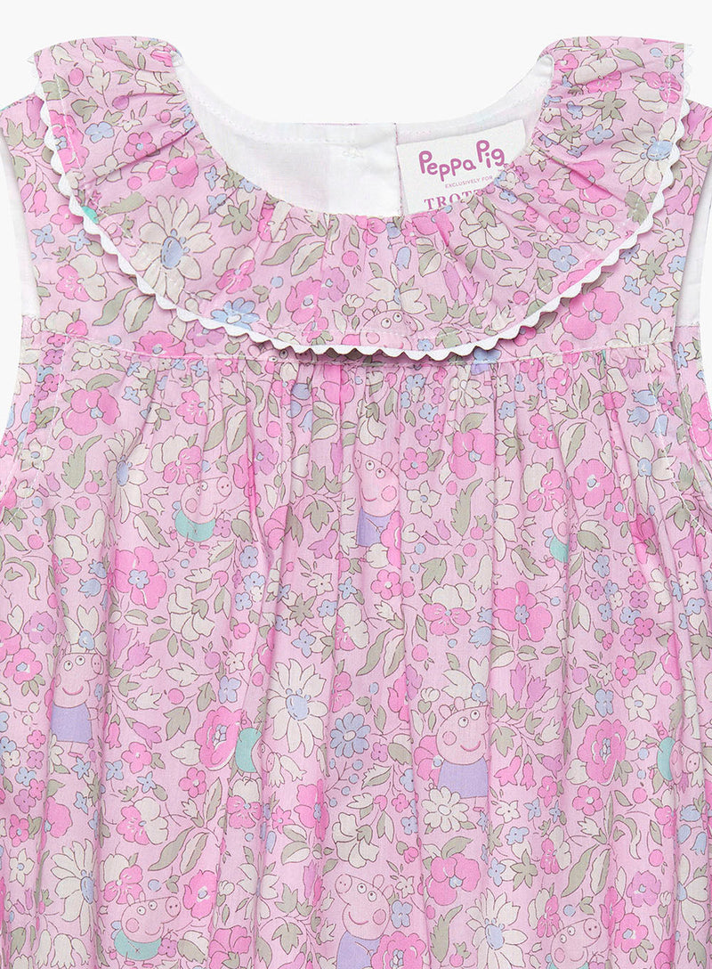 PEPPA PIG x Trotters Romper Baby Willow Romper in Pink Peppa Meadow