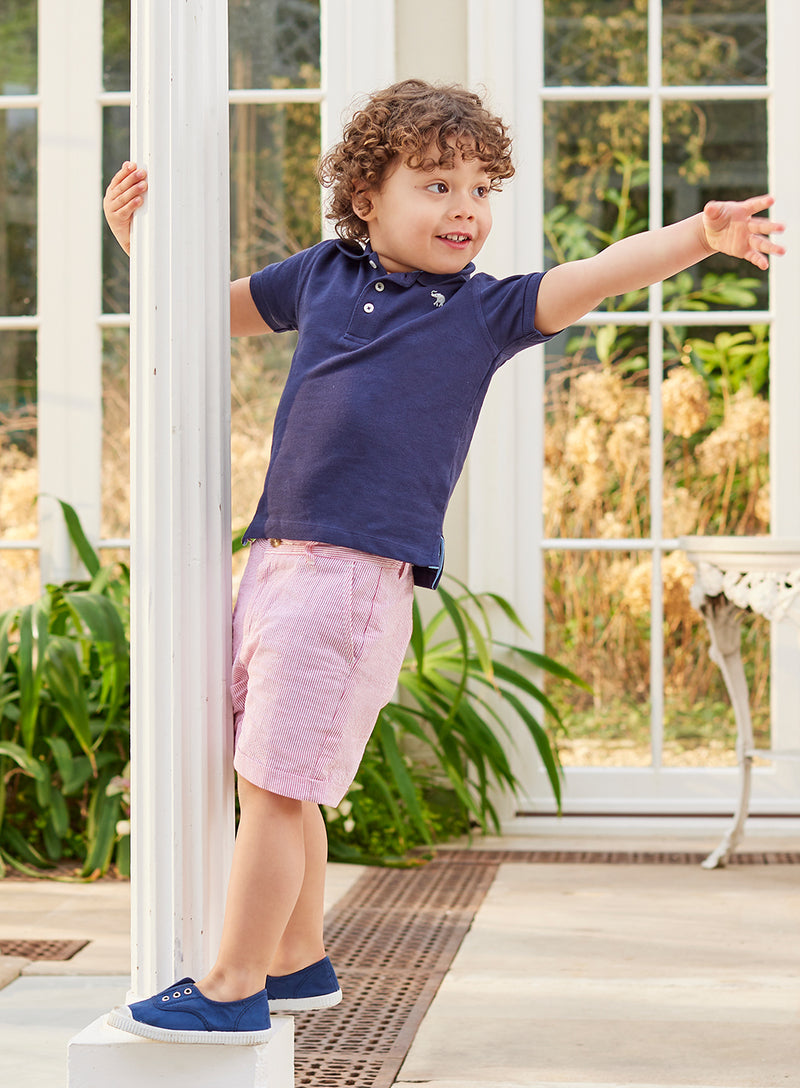 Harry Piqué Polo in Navy