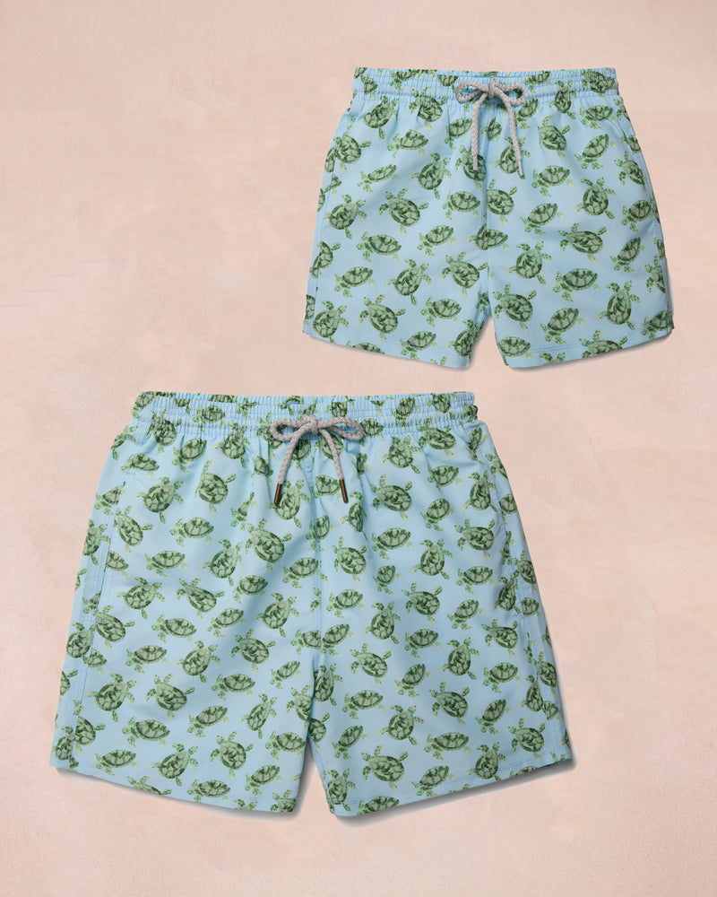 Daddy & Me Baby - Blue Turtle Swimshorts Gift Set