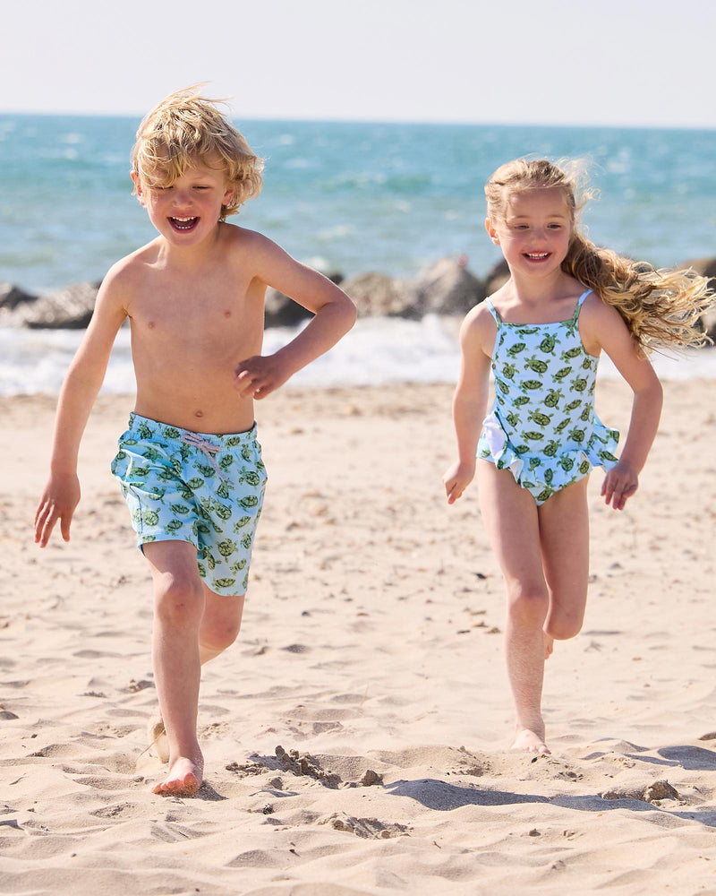 Peplum Swimsuit in Turtle
