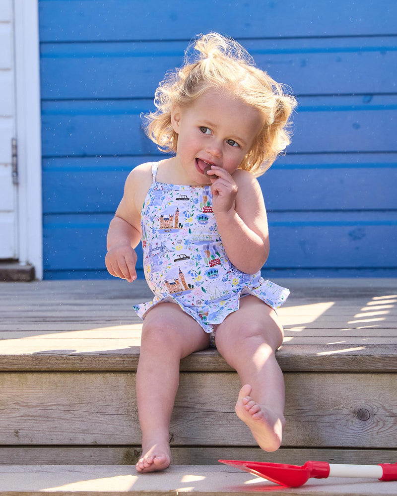 Baby Peplum Swimsuit in London Scenes