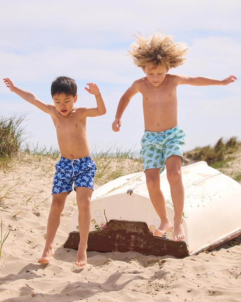 Boys Swimshorts in Navy Turtle