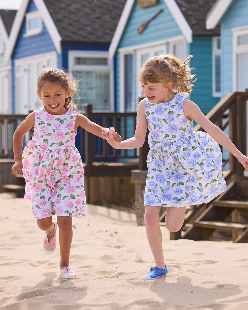 Adelina Summer Dress in Pale Blue Hydrangea