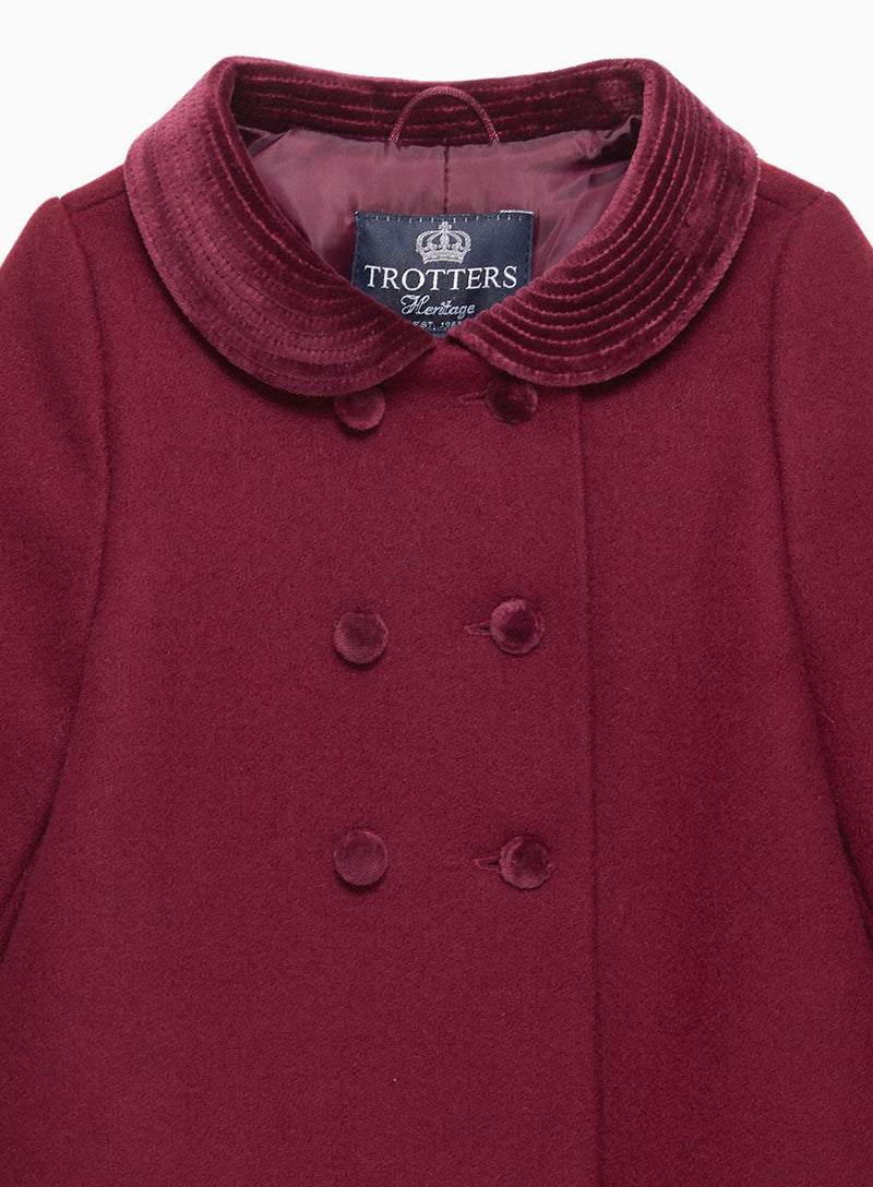 Trotters Heritage Coat Baby Classic Coat in Burgundy