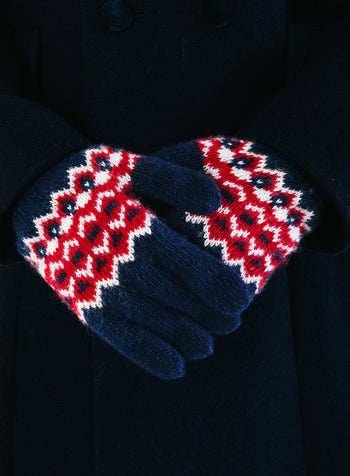 Chelsea Clothing Company Gloves Fair Isle Gloves in Navy
