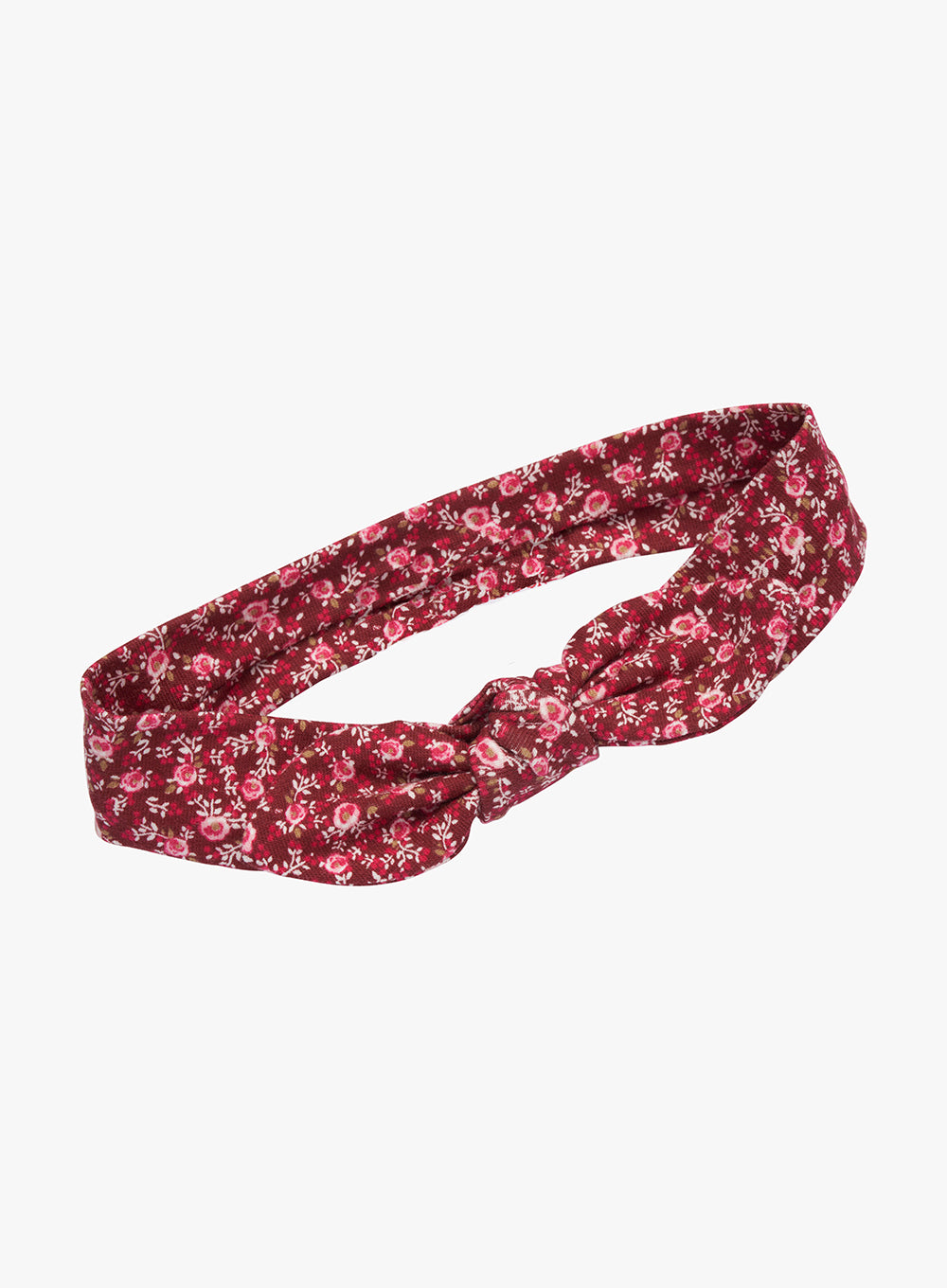 Louise Jersey Bow Headband in Berry Floral