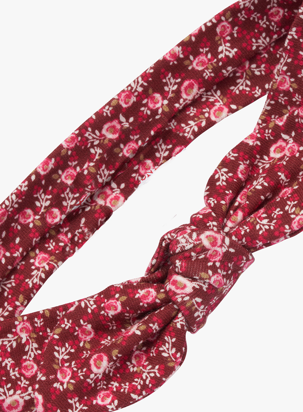 Louise Jersey Bow Headband in Berry Floral