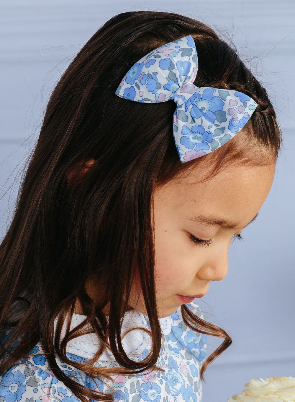 Bow Hair Clip in Blue Betsy