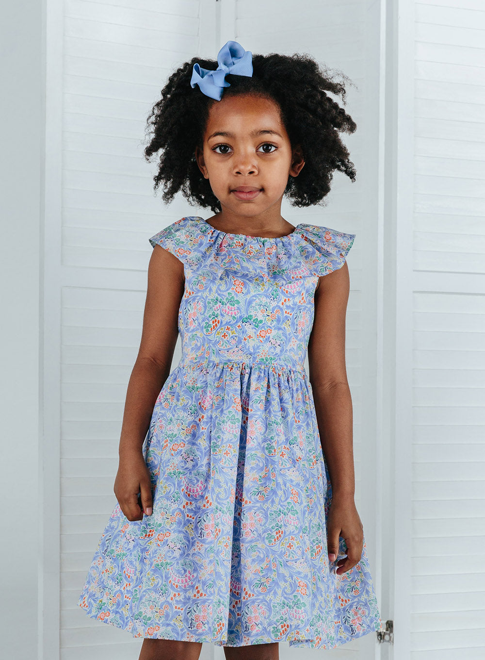 Lily Rose Girls Aurora Willow Sun Dress Blue Swirls | Trotters London ...