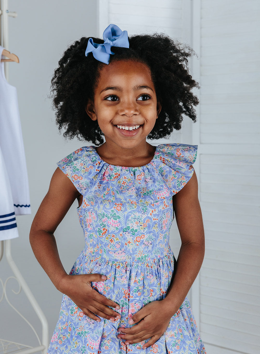 Lily Rose Girls Aurora Willow Sun Dress Blue Swirls | Trotters London ...