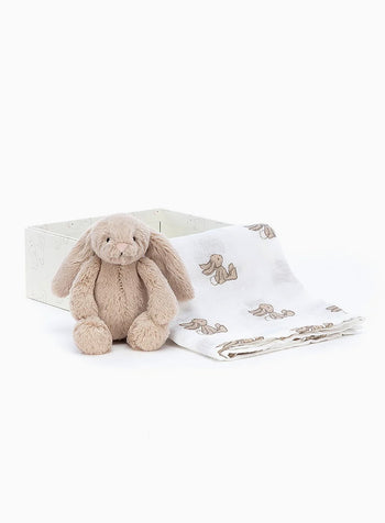 Jellycat Bashful Bunny Gift Set in Beige