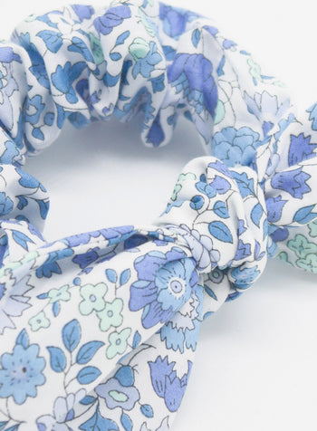 Bow Scrunchie in Blue Danjo