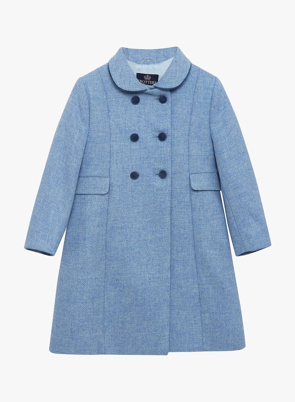 Trotters Heritage Classic Children's Coat in Pale Blue Twill