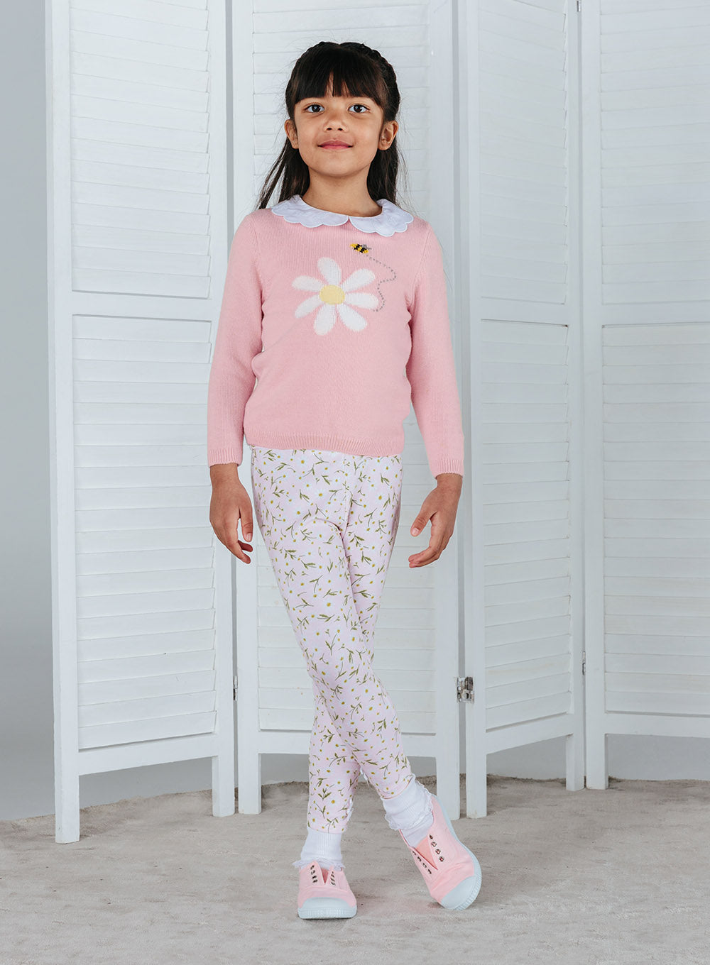 Confiture Girls Daisy Leggings Pale Pink