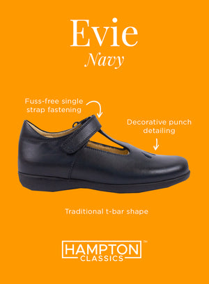 Hampton Classics School Shoes Hampton Classics Evie School Shoes in Navy - Trotters Childrenswear