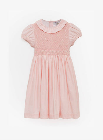 Willow Rose Hand Smocked Dress in Pink