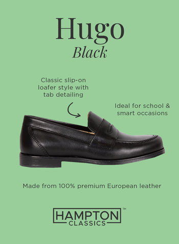 Hampton Classics School Shoes Hampton Classics Hugo School Shoes in Black - Trotters Childrenswear