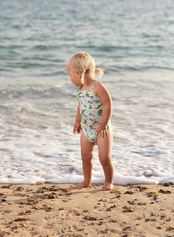 Little Frill Swimsuit in Aqua Carline