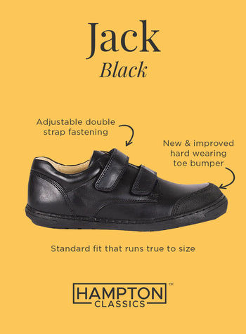 Hampton Classics School Shoes Hampton Classics Jack School Shoes in Black - Trotters Childrenswear