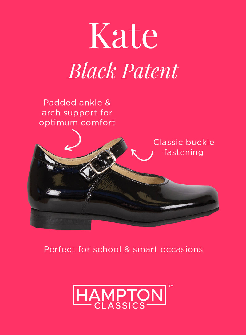 Hampton Classics Kate School Shoes in Black Patent