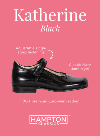 Hampton Classics School Shoes Hampton Classics Katherine School Shoes in Black - Trotters Childrenswear
