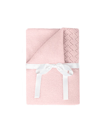 Little Pointelle Blanket in Pale Pink