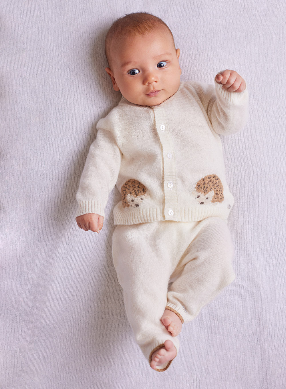 Lapinou Prickles Hedgehog Cardigan Off White | Trotters – Trotters Childrenswear USA