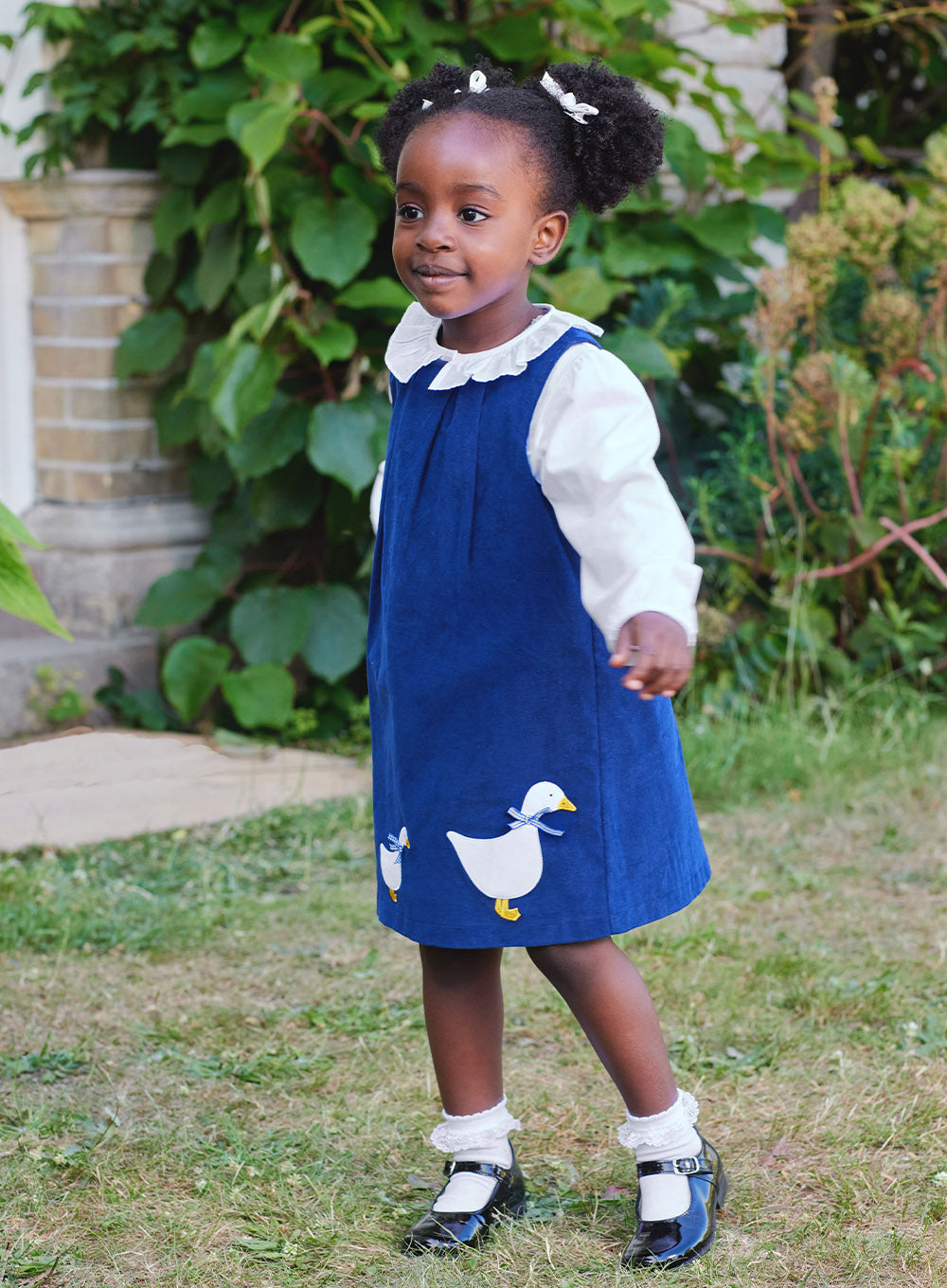 Jemima Cord Pinafore in Navy