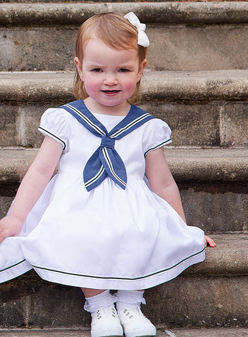 Little Philippa Sailor Dress in White