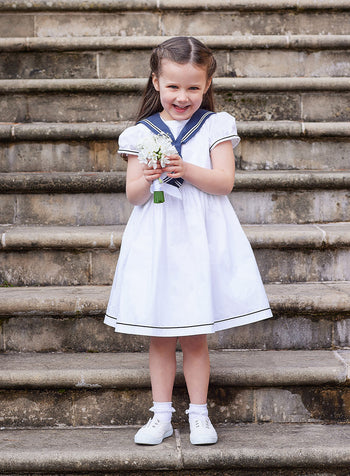 Philippa Sailor Dress in White