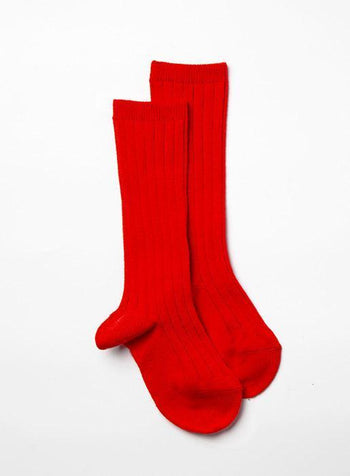 Chelsea Clothing Company Socks Little Ribbed Knee High Socks in Red