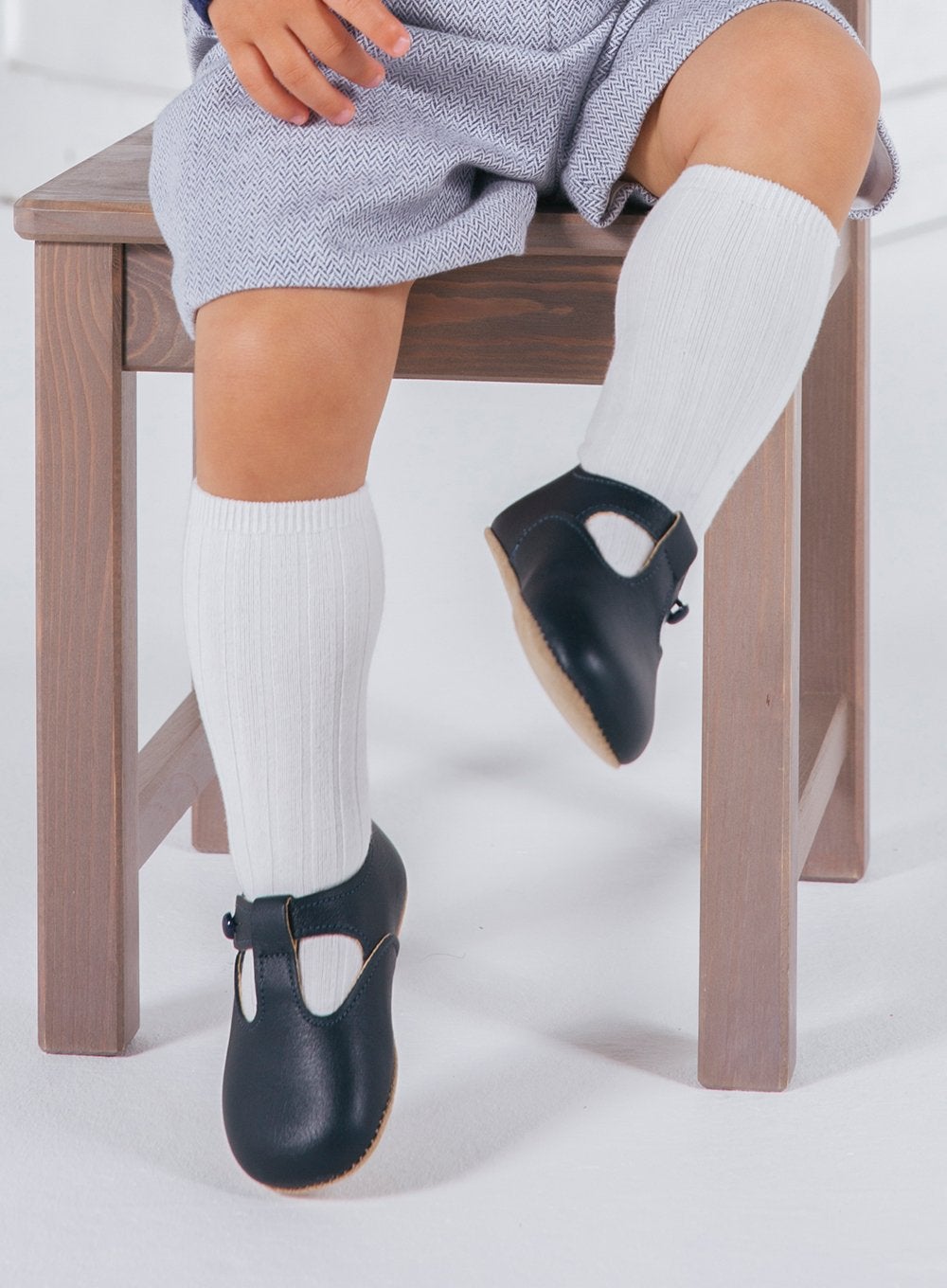 Chelsea Clothing Company Socks Little Ribbed Knee High Socks in White