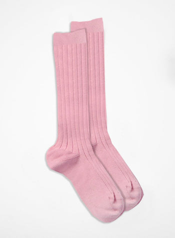 Chelsea Clothing Company Socks Ribbed Knee High Socks in Rose - Trotters Childrenswear