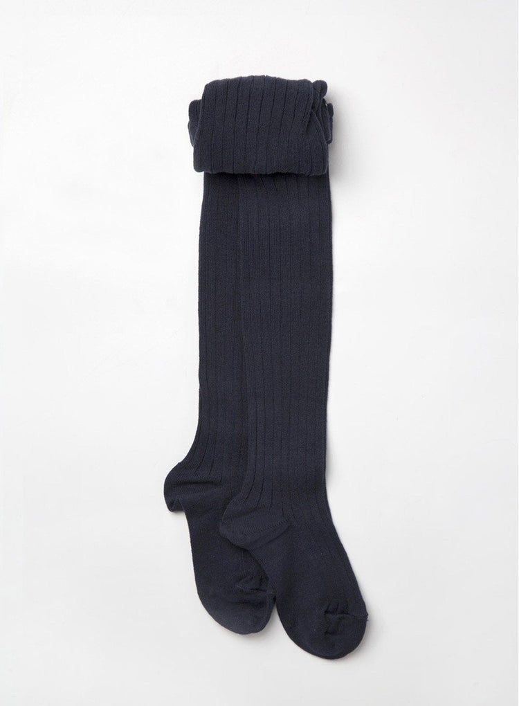 Chelsea Clothing Company Tights Ribbed Tights in Navy - Trotters Childrenswear