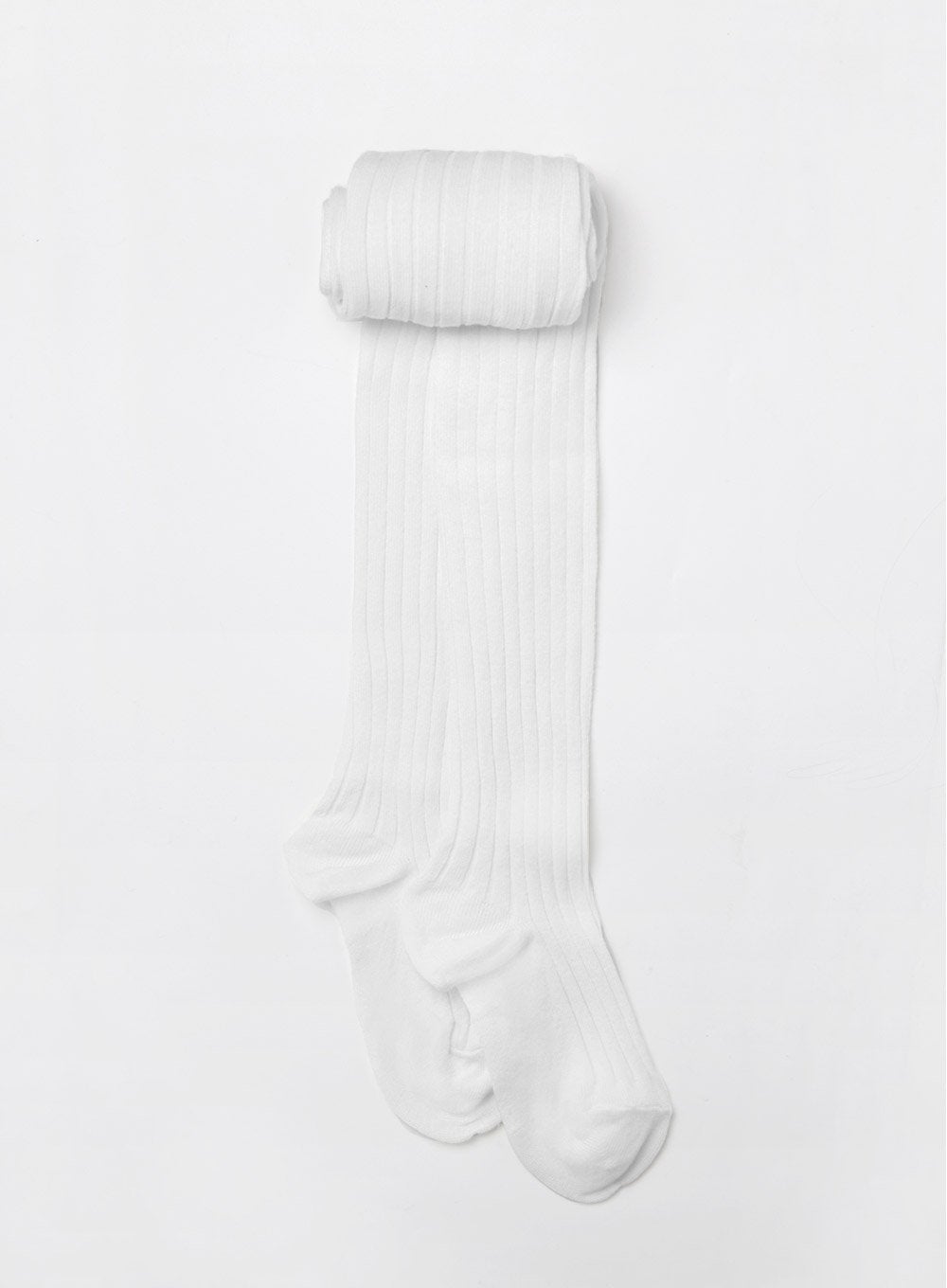 Chelsea Clothing Company Tights Ribbed Tights in White - Trotters Childrenswear