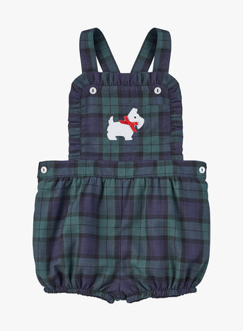 Little Scottie Plaid Bib Shorts