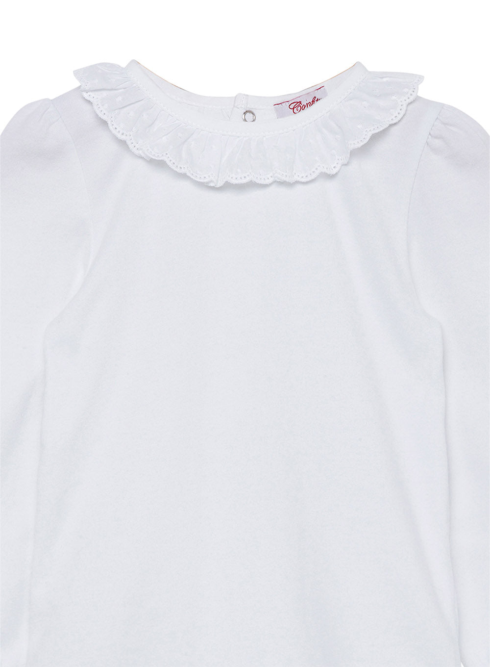 Baby Girls Long-Sleeve Laura Anglaise Bodysuit in White | Trotters ...