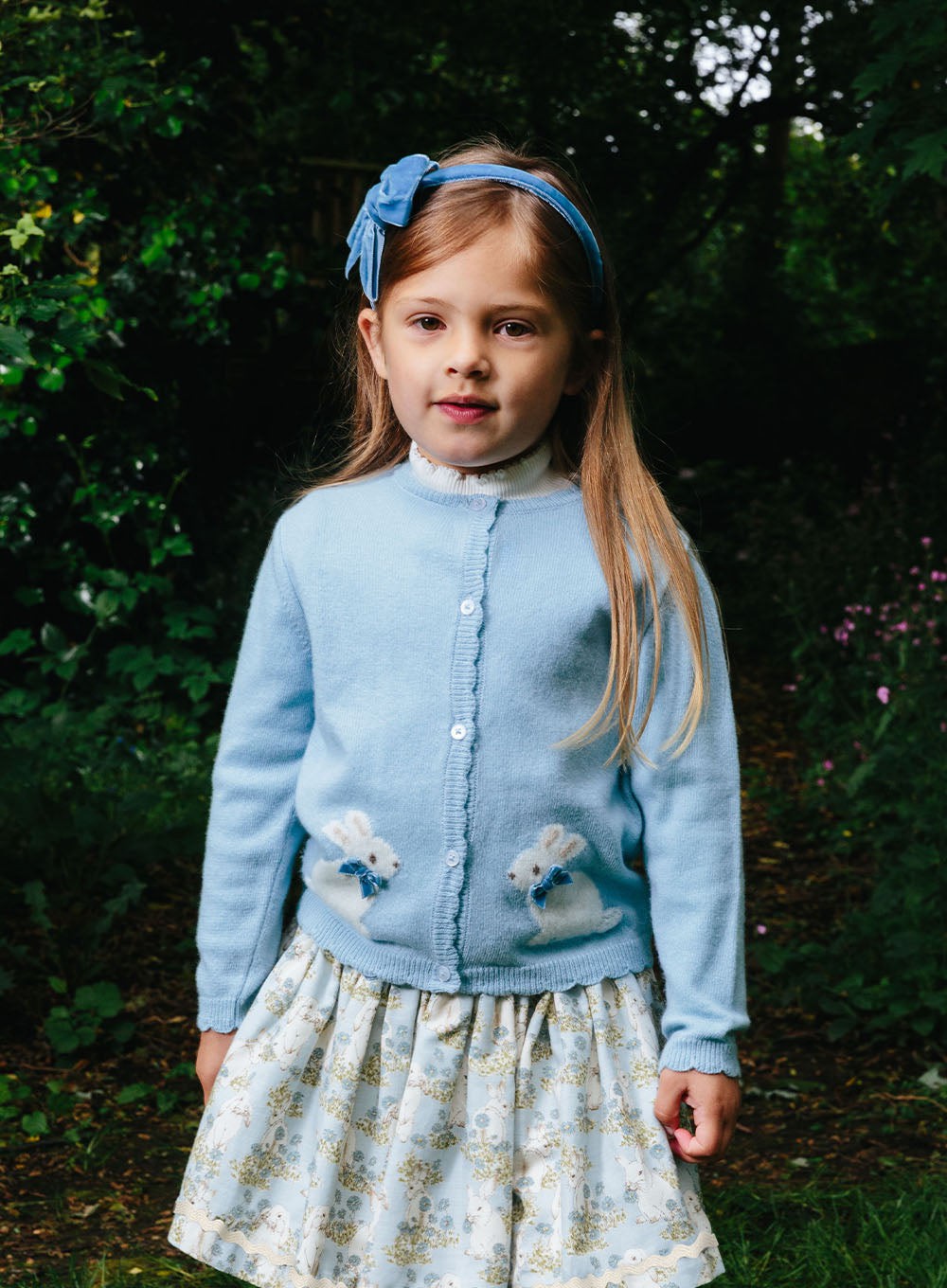 Confiture Girls' Bunny Cardigan Sea Blue | Trotters London – Trotters  Childrenswear USA